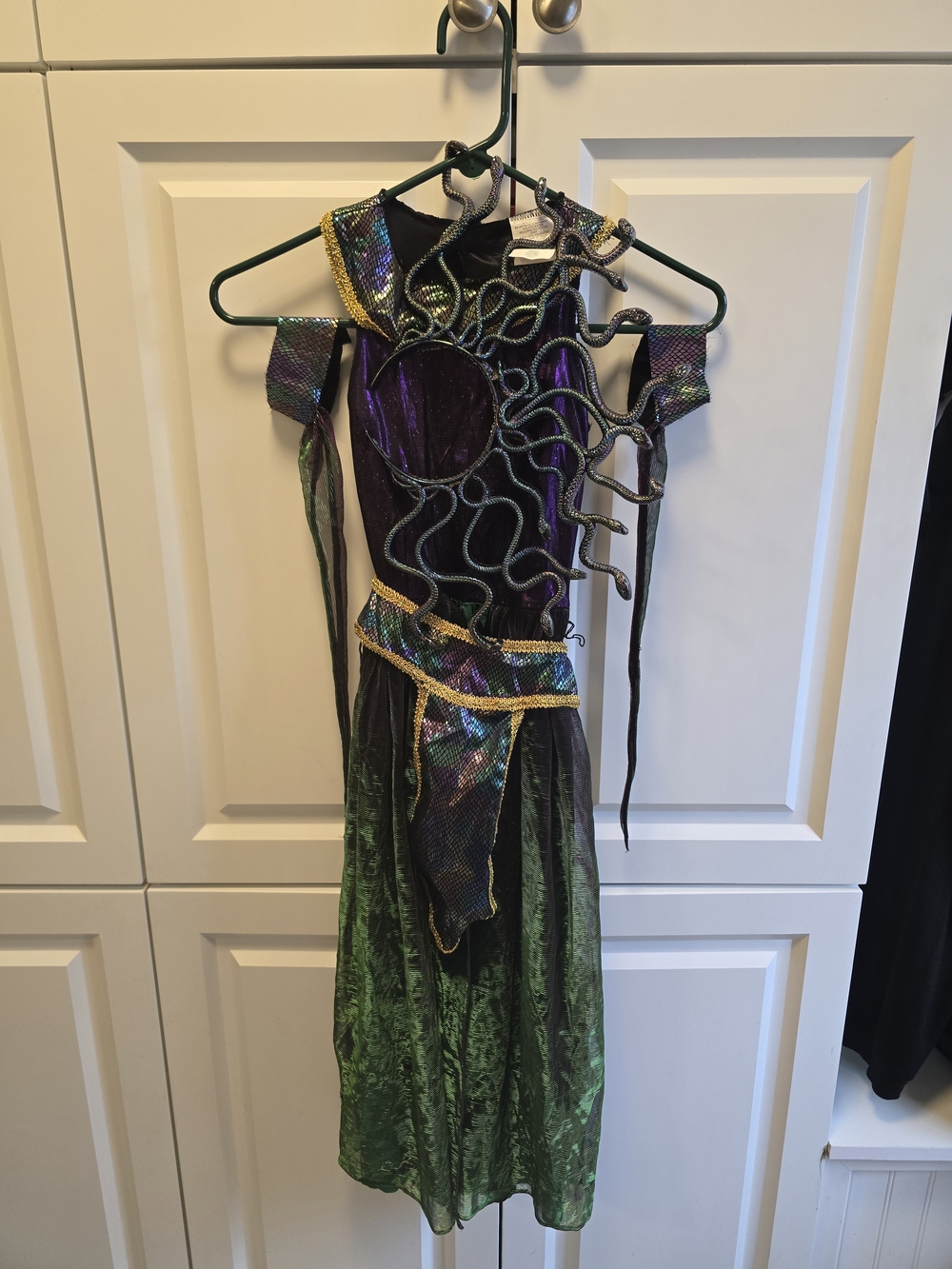 Girls Medusa Costume Snake Headband Wristbands Belt Dress Small